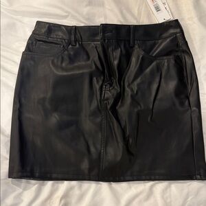 DKNY Black Faux Leather Mini Skirt
